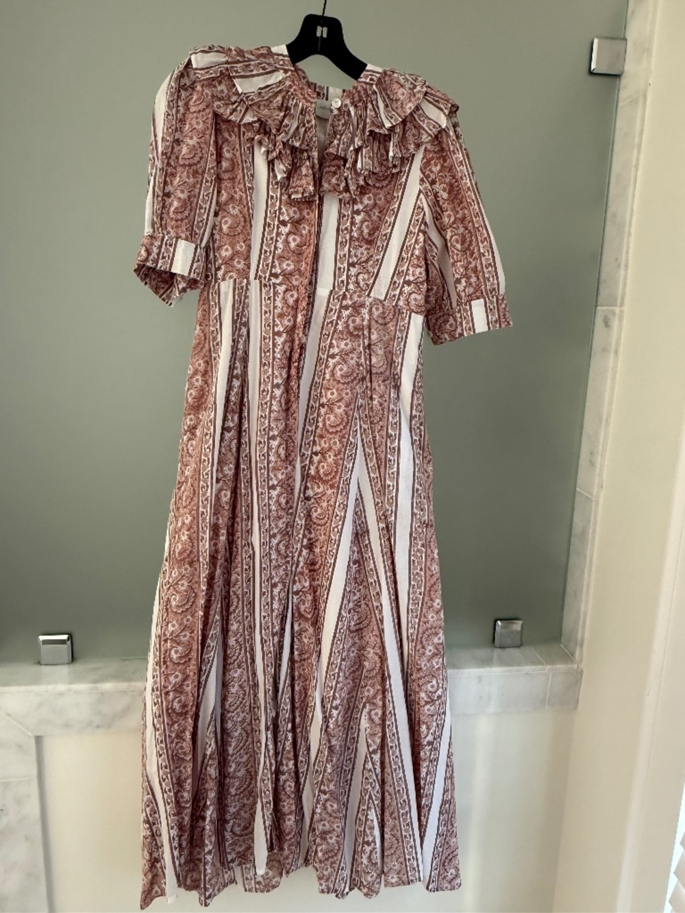 Julia Amory Size Small Ruffle Shirt Dress in Coco Fleur